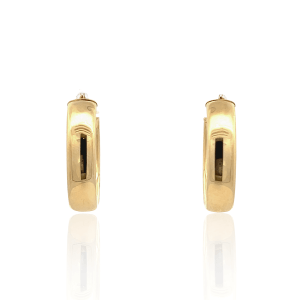 Estate 14K Yellow Gold Oval Hoop Earrings