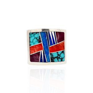 Estate Sterling Silver Multi-Stone Mosaic Ring by A Touch of Sante Fe