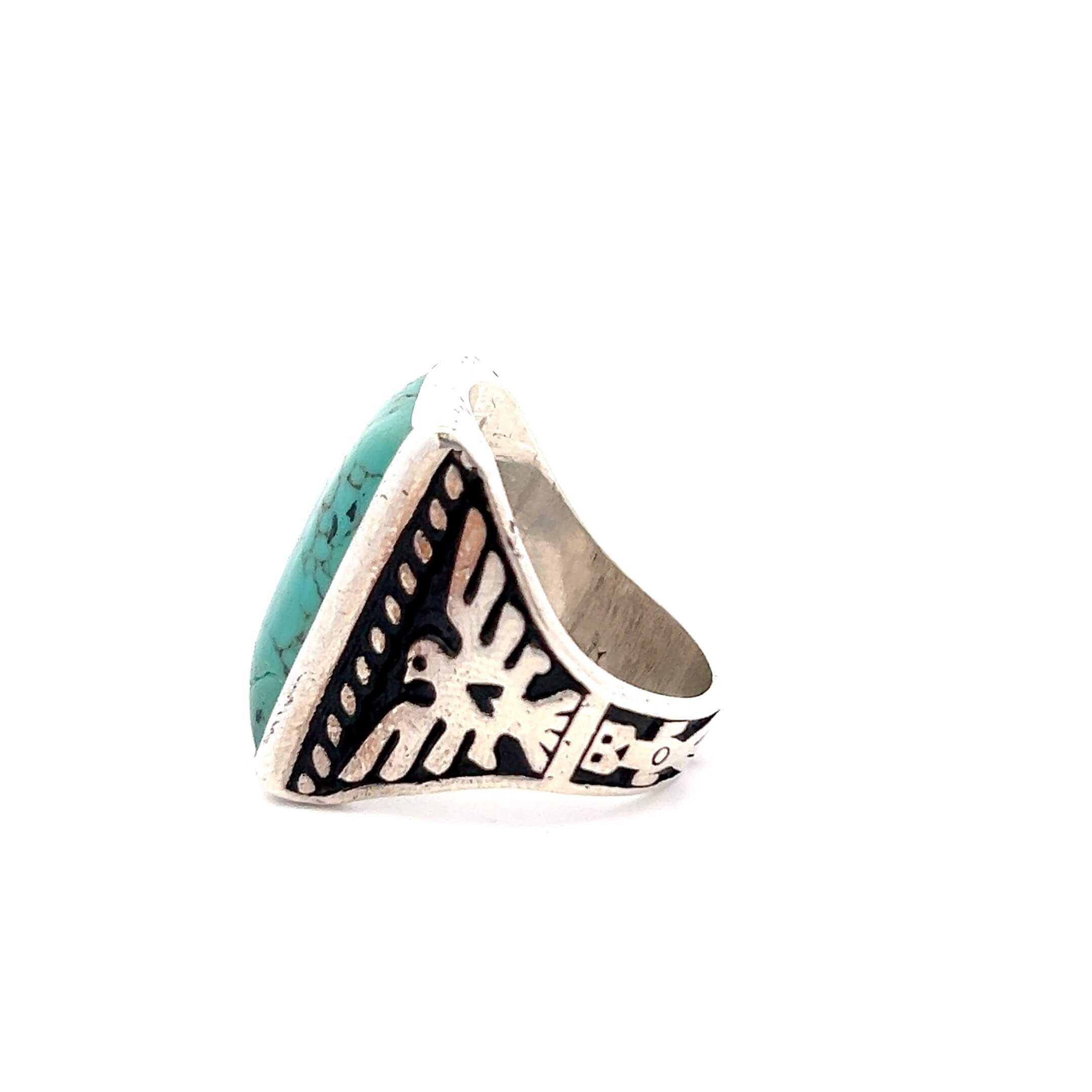 Estate Sterling Silver Turquoise Navajo Kachina Ring