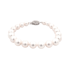 14K White Gold 8MM Akoya Pearl Strand Bracelet