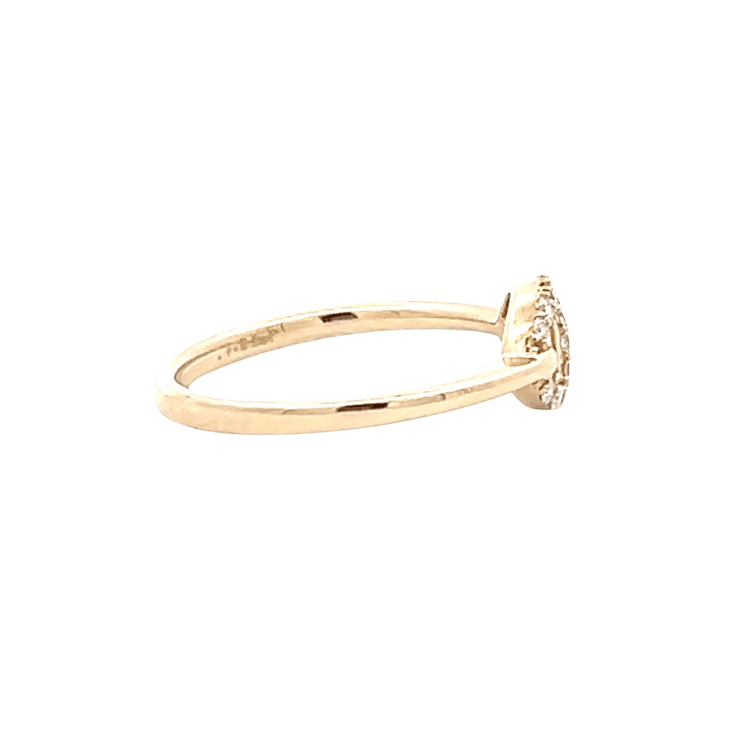 14K Yellow Gold 0.13CTW Diamond Belt Buckle Link Ring