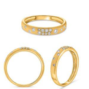 14K Yellow Gold 0.21CTW Flush-Set Diamond Fashion Band