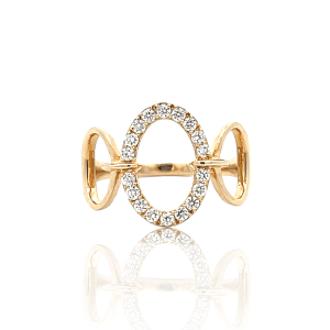 14K Yellow Gold 0.27CTW Diamond Open Oval Ring
