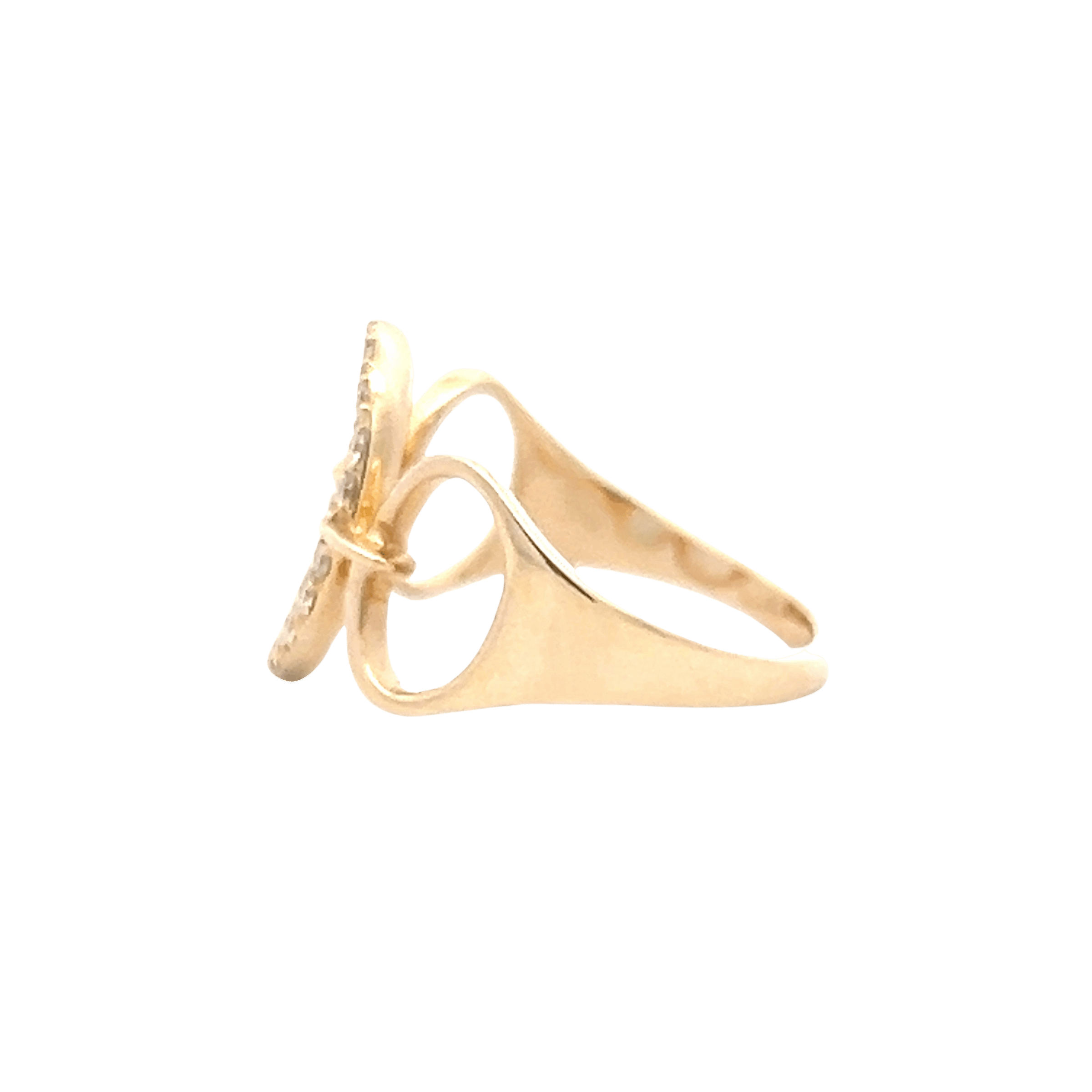 14K Yellow Gold 0.27CTW Diamond Open Oval Ring