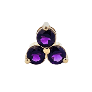 14K Yellow Gold 1.45CTW Amethyst Three-Stone Slide Pendant